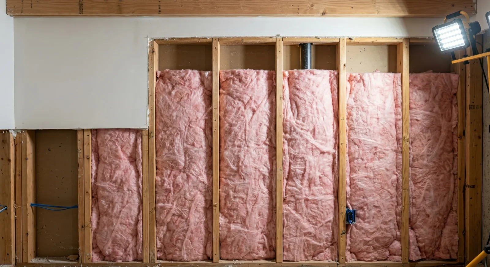 Old insulation removed and the space prepped during a renovation